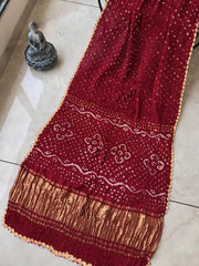 Pure Modal Silk Hand Bandhej Bandhani Saree