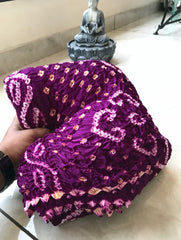 Pure Modal Silk Hand Bandhej Bandhani Saree