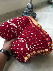 Pure Modal Silk Hand Bandhej Bandhani Saree