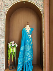 Soft Khadi Raw Silk Floral Pallu Saree