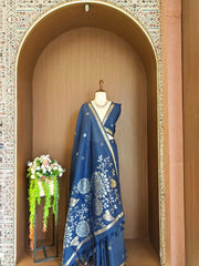 Soft Khadi Raw Silk Floral Pallu Saree
