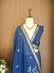 Soft Khadi Raw Silk Floral Pallu Saree