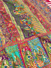 Pure Viscose Silk Pashmina Thread Work Saree