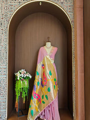 Soft Muga Cotton Morni Weaving Saree