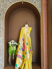 Soft Muga Cotton Morni Weaving Saree