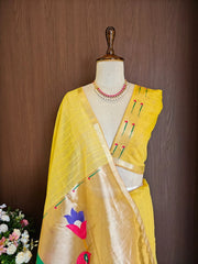 Soft Muga Cotton Morni Weaving Saree