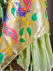 Soft Muga Cotton Morni Weaving Saree