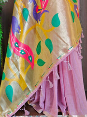 Soft Muga Cotton Morni Weaving Saree
