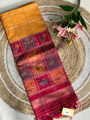 Pure Khadi Raw Silk Weaving Patola Saree