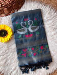 Soft Muga Cotton Rajhans Pallu Saree