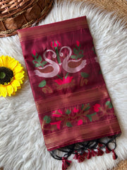 Soft Muga Cotton Rajhans Pallu Saree