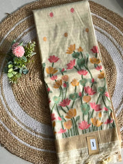 Soft Muga Cotton Pichwai Jamdani Saree