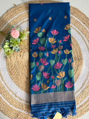 Soft Muga Cotton Pichwai Jamdani Saree