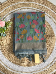 Soft Muga Cotton Pichwai Jamdani Saree