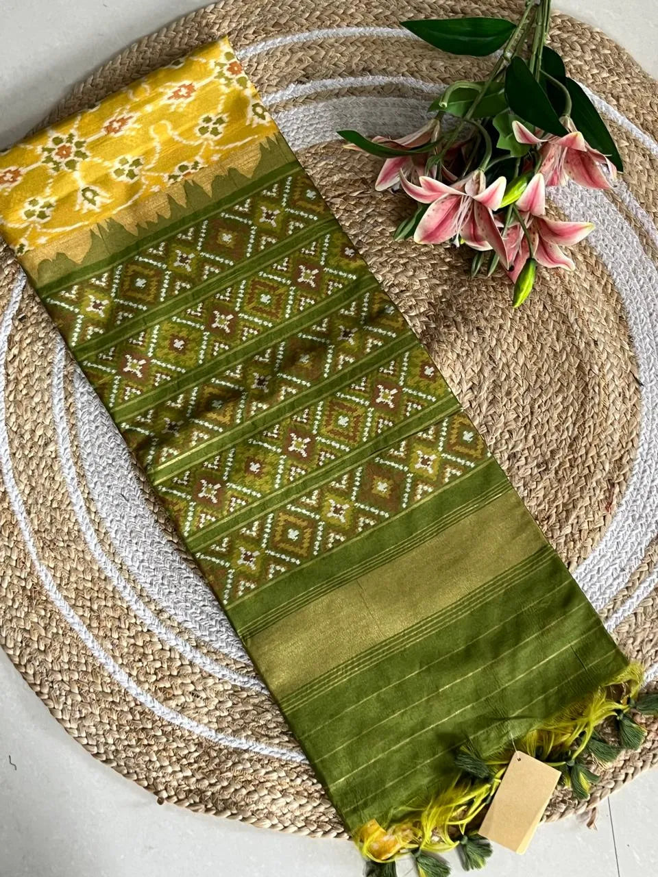 Soft Khadi Raw Silk Weaving Patola Saree