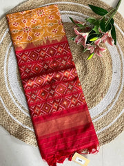 Soft Khadi Raw Silk Weaving Patola Saree