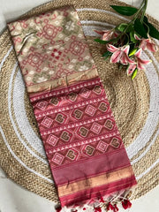 Pure Khadi Raw Silk Weaving Patola Saree