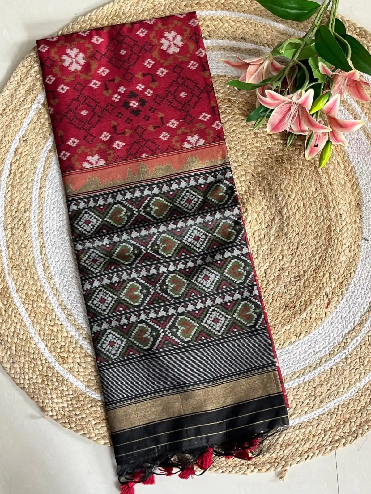 Pure Khadi Raw Silk Weaving Patola Saree