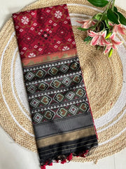 Pure Khadi Raw Silk Weaving Patola Saree