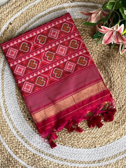 Pure Khadi Raw Silk Weaving Patola Saree