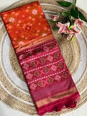 Pure Khadi Raw Silk Weaving Patola Saree