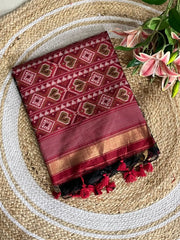 Pure Khadi Raw Silk Weaving Patola Saree