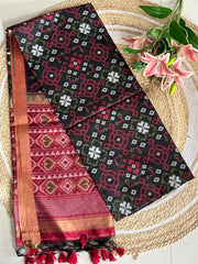Pure Khadi Raw Silk Weaving Patola Saree
