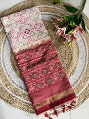 Pure Khadi Raw Silk Weaving Patola Saree