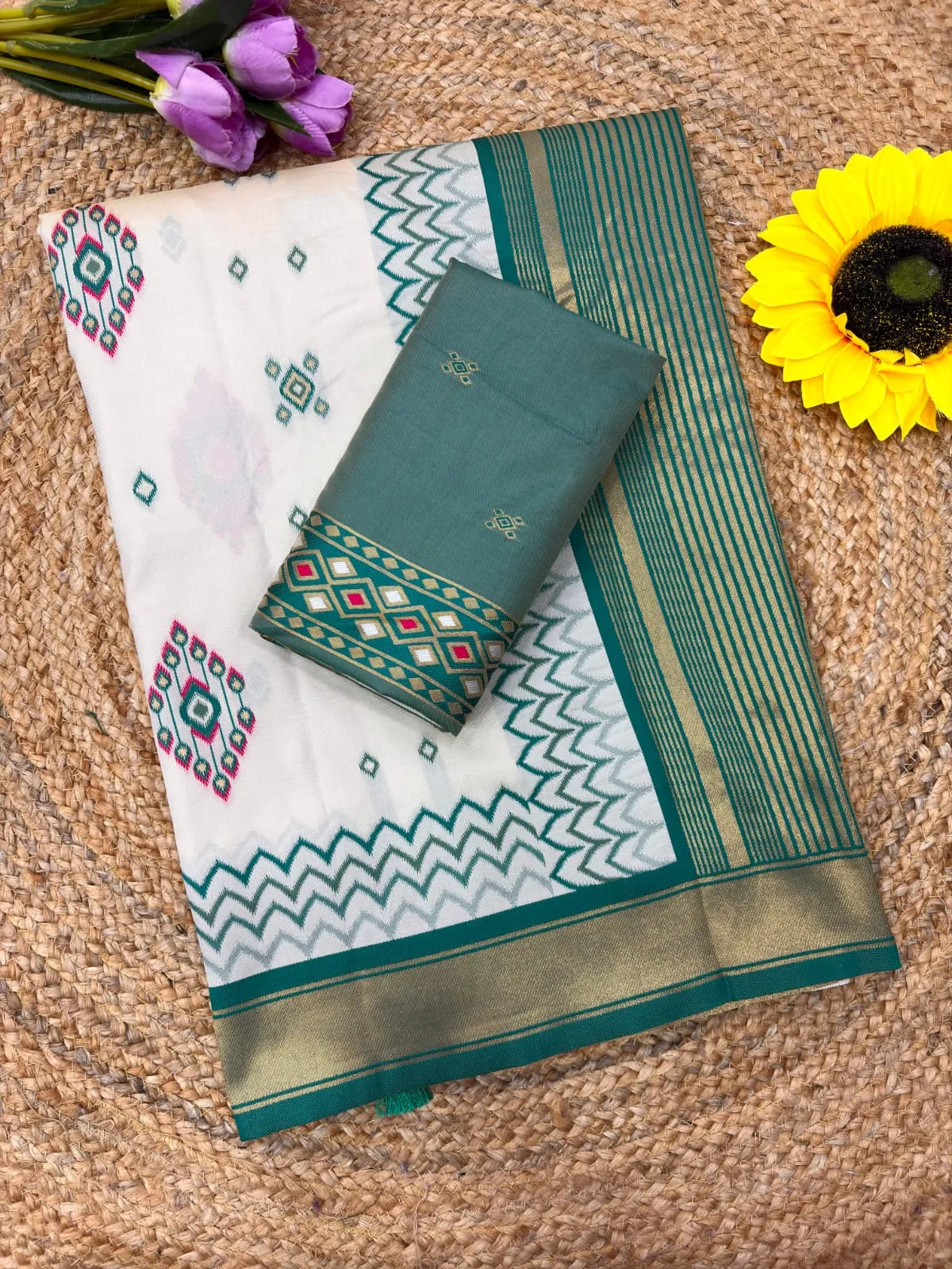 Ikkat Pochampally Patola Silk Saree