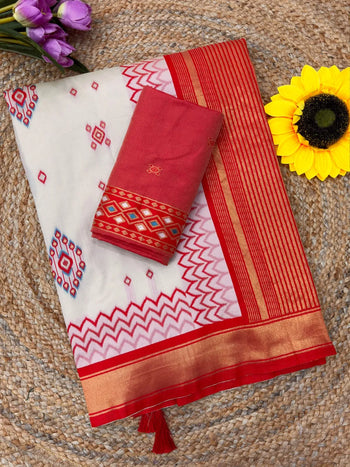 Ikkat Pochampally Patola Silk Saree