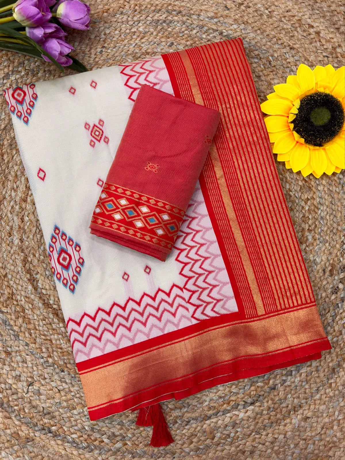 Ikkat Pochampally Patola Silk Saree