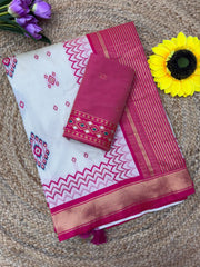 Ikkat Pochampally Patola Silk Saree