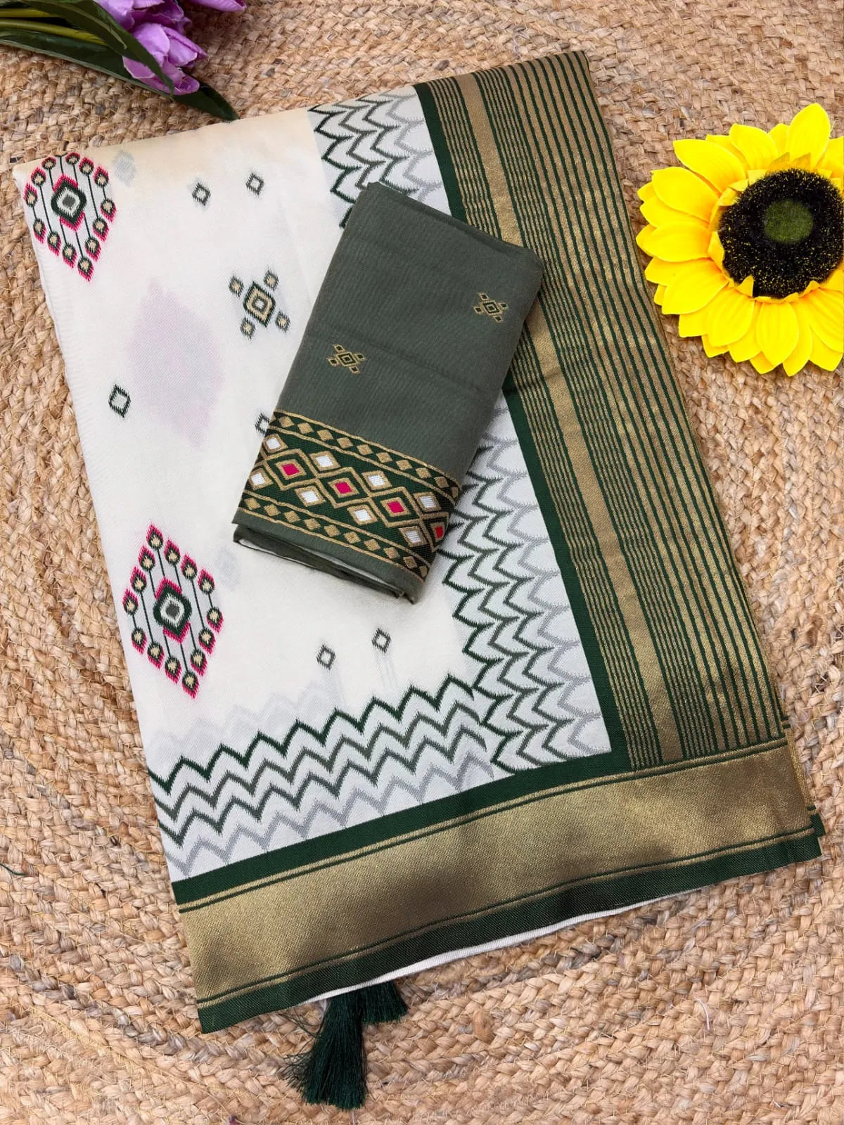 Ikkat Pochampally Patola Silk Saree