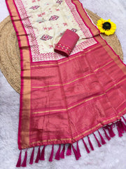 Ikkat Pochampally Patola Silk Saree
