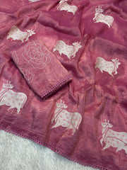 AS-001 | Partywear Crush Silk Pichwai Saree