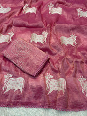 AS-001 | Partywear Crush Silk Pichwai Saree
