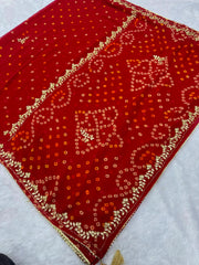 AS-002 | Pure Georgette Bandhani Hand Work Saree