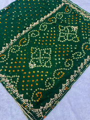AS-002 | Pure Georgette Bandhani Hand Work Saree