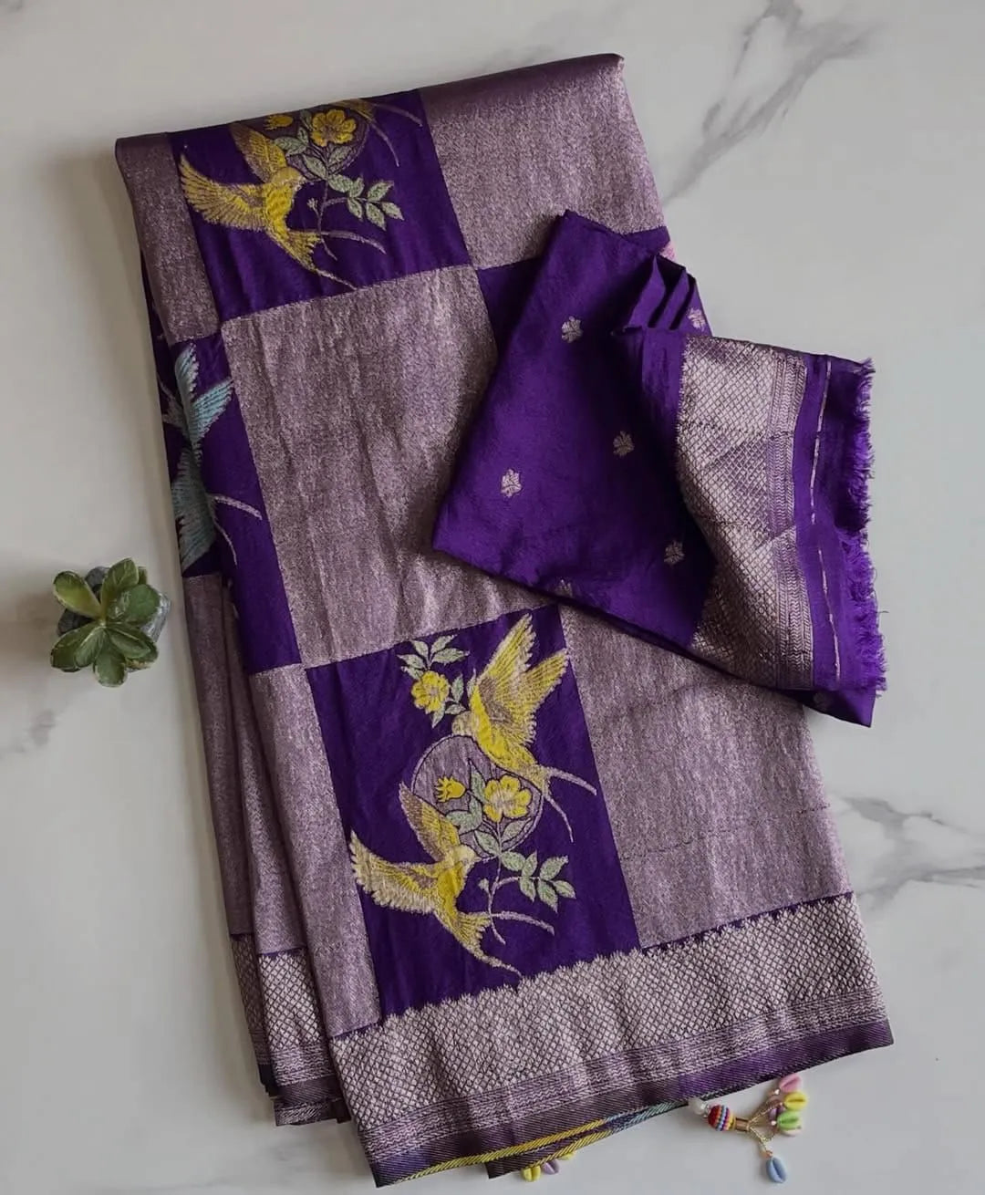 AS-003 | Soft Silk Meenakaari Work Banarasi Saree
