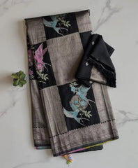 AS-003 | Soft Silk Meenakaari Work Banarasi Saree