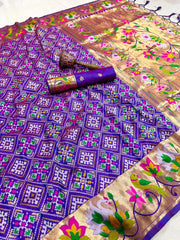 AS-004 | Soft Silk Paithani Patola Fusion Saree