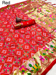 AS-004 | Soft Silk Paithani Patola Fusion Saree