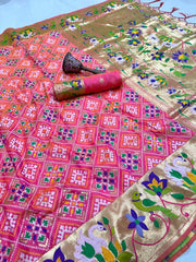 AS-004 | Soft Silk Paithani Patola Fusion Saree