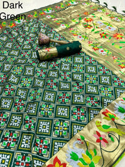 AS-004 | Soft Silk Paithani Patola Fusion Saree