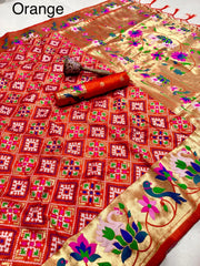AS-004 | Soft Silk Paithani Patola Fusion Saree