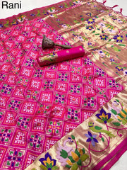 AS-004 | Soft Silk Paithani Patola Fusion Saree