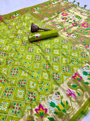 AS-004 | Soft Silk Paithani Patola Fusion Saree