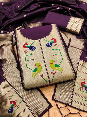 AE-001 – Royal Peacock Paithani Suit