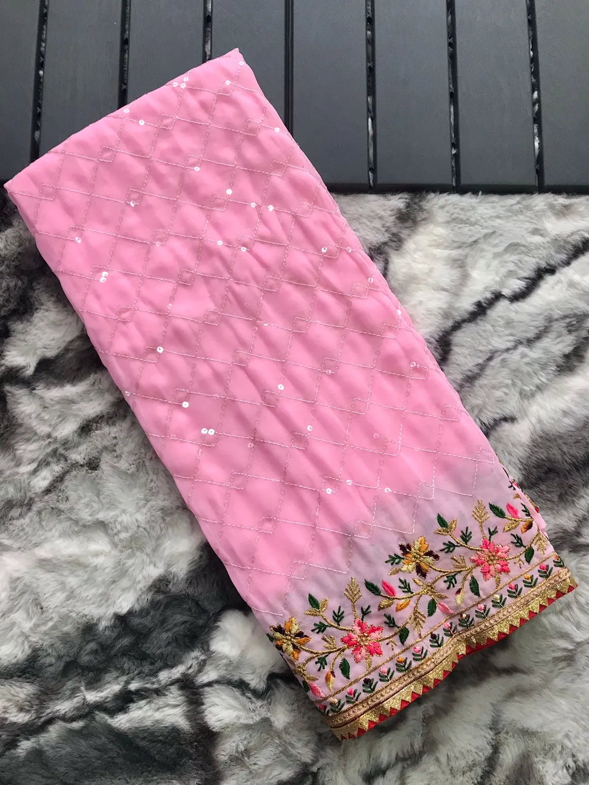 Pure Georgette Sequence Work Saree