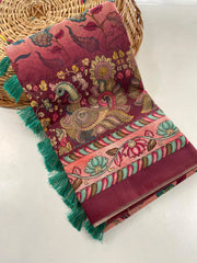 Malai Cotton Digital Printed Kalamkari Saree